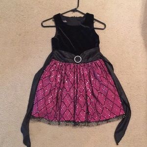 Black and pink formal dress.
